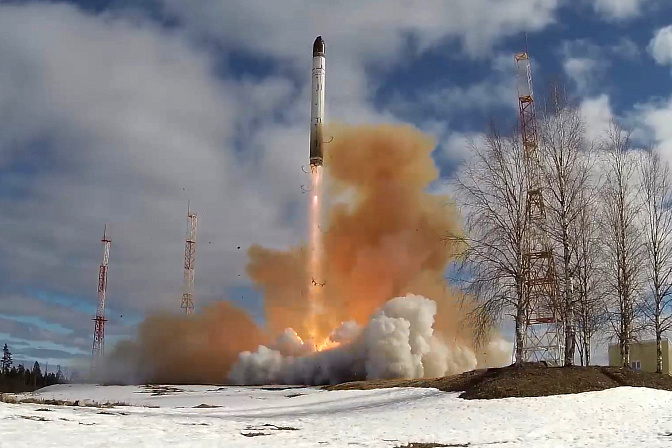 испытание российской ядерной ракеты 