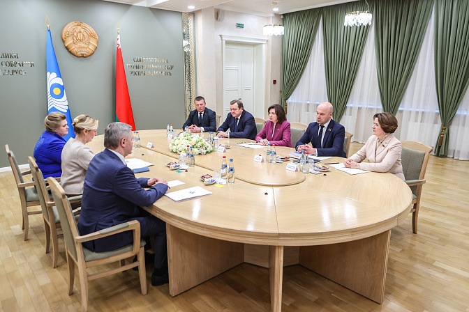 встреча вице-спикера совета федерации рф инны святенко с главой совета республики беларуси натальей кочановой