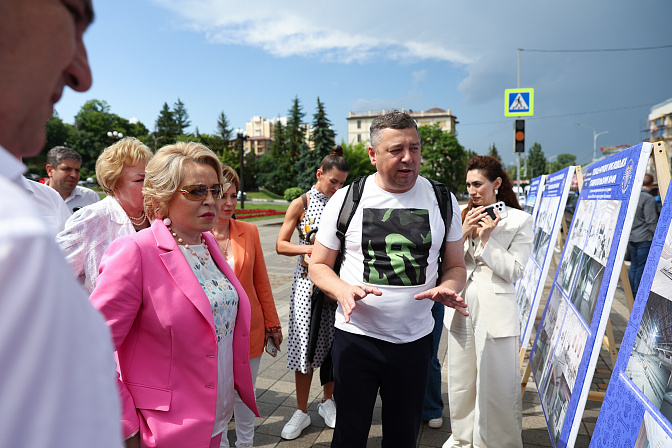 председатель сф валентина матвиенко осмотрела в кисловодске ход строительства конгресс-центра россия