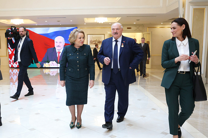 председатель сф валентина матвиенко и президент беларуси александр лукашенко