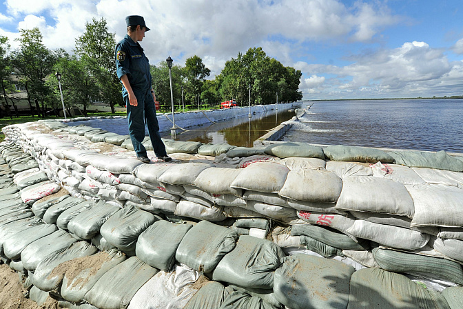 паводок весенний разлив защитная дамба