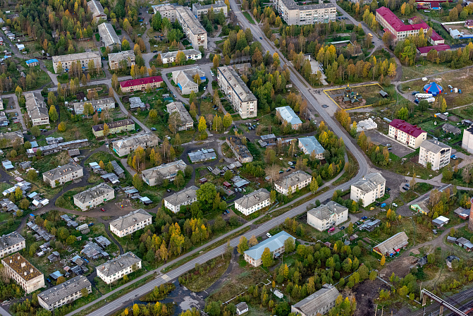 город вид сверху панорама поселок
